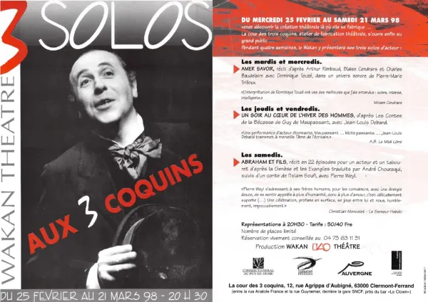 Flyer spectacle "3 solos"